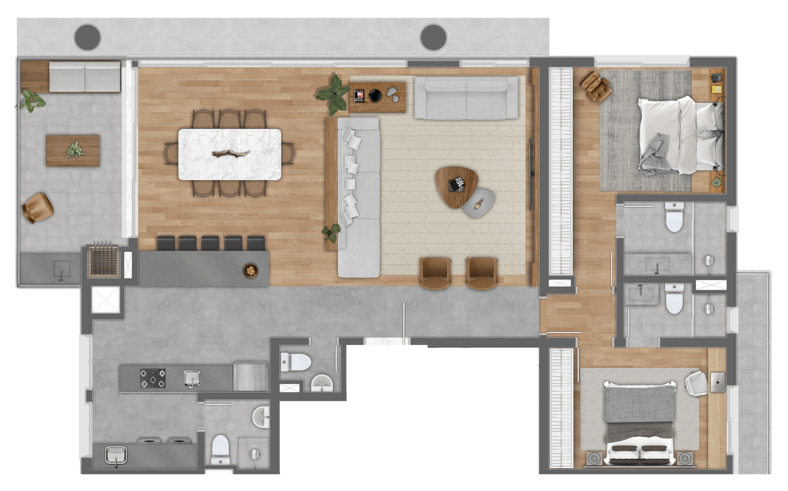 Faria Santos - Apartamento com living estendido - 2 suites - 136m²