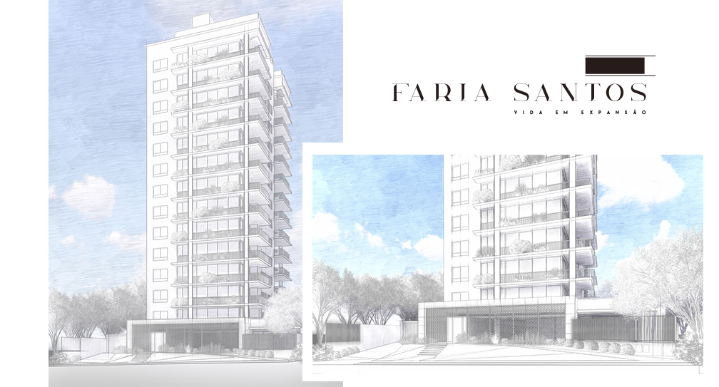 Empreendimento Faria Santos: apartamentos, coberturas, 2 a 3 suítes, Petrópolis. Porto Alegre, RS. Colla Construções.